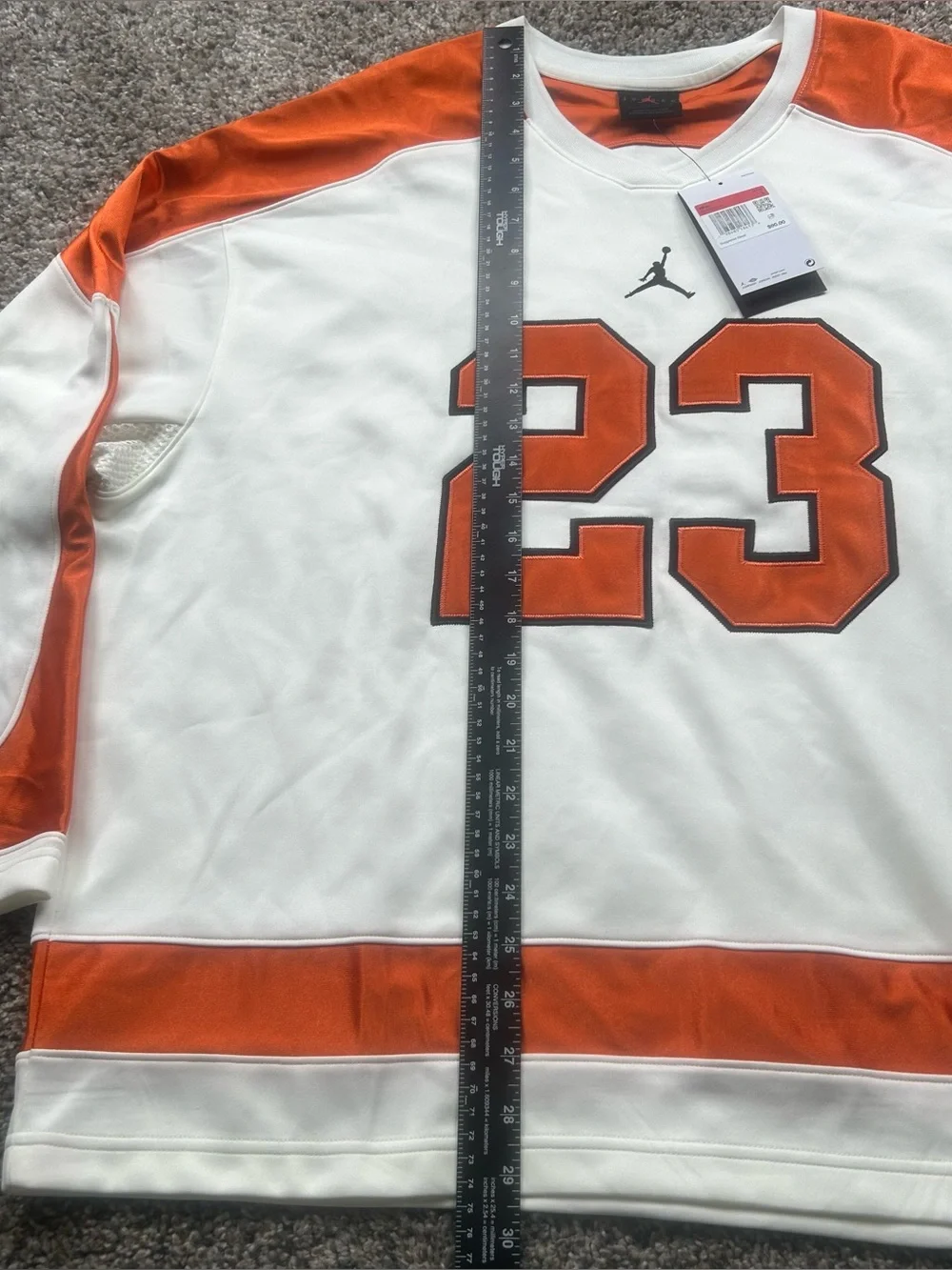 Nike Jordan Brooklyn Collegiate Hockey Jersey Orange Men’s Size Large HV0109-133